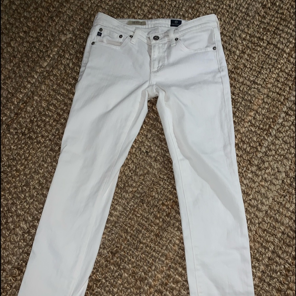 AG Stevie slim straight white denim jeans 26R